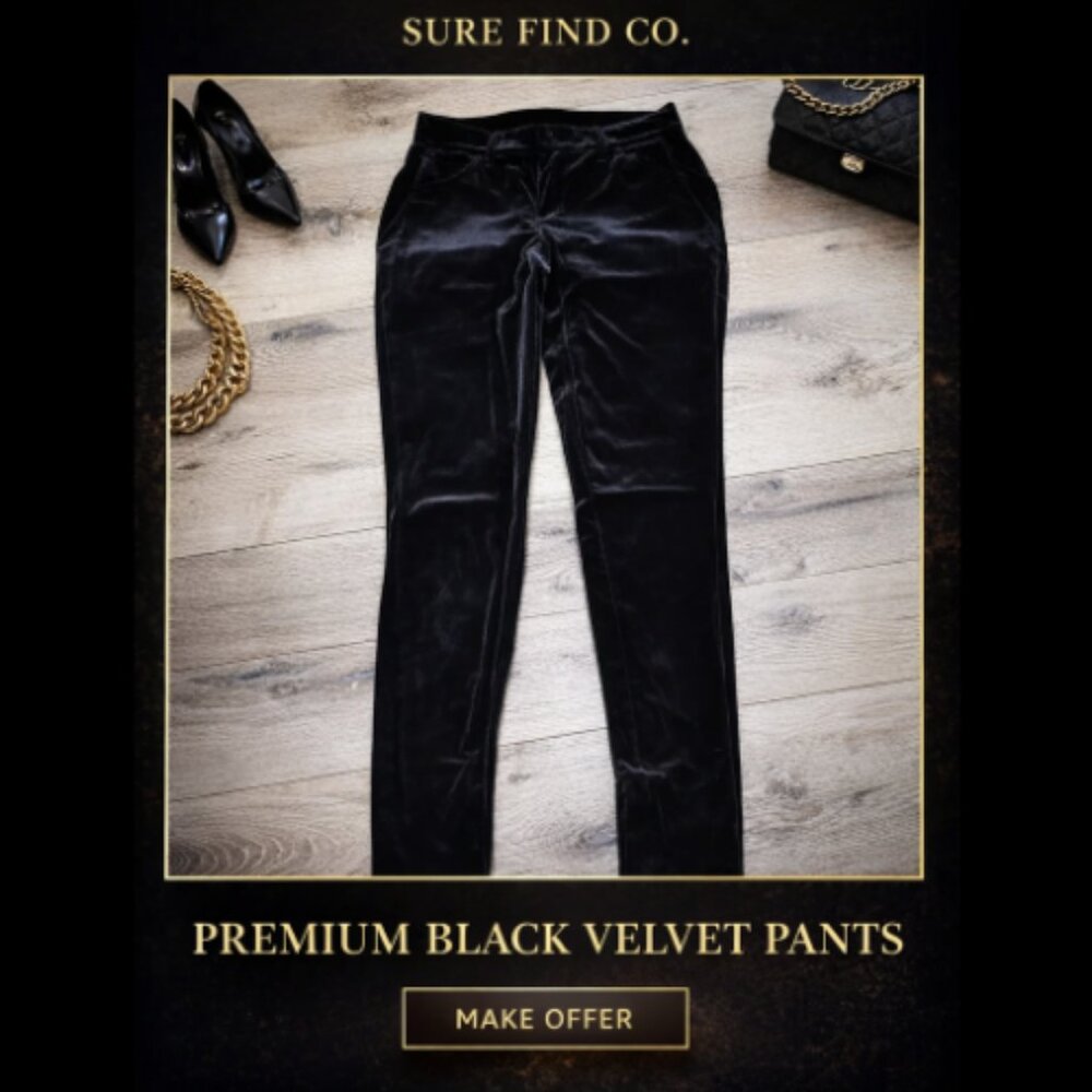 Faded Glory NWT Black Velvet Jeggings with soft stretch Fabric Women's Size 4-6
